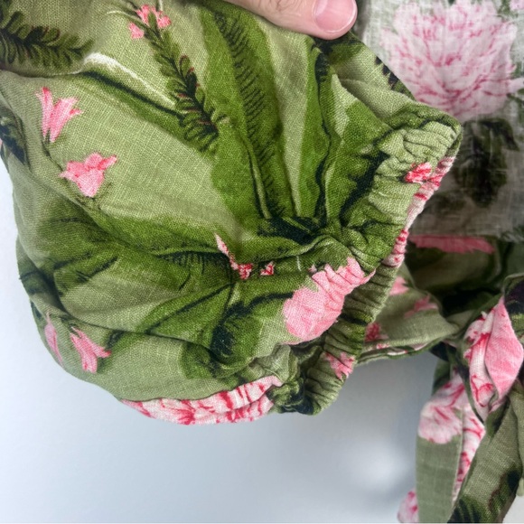 Agua Bendita x Target Peony Tie Wrap Top Floral Linen Blend Beach Small - Picture 8 of 11
